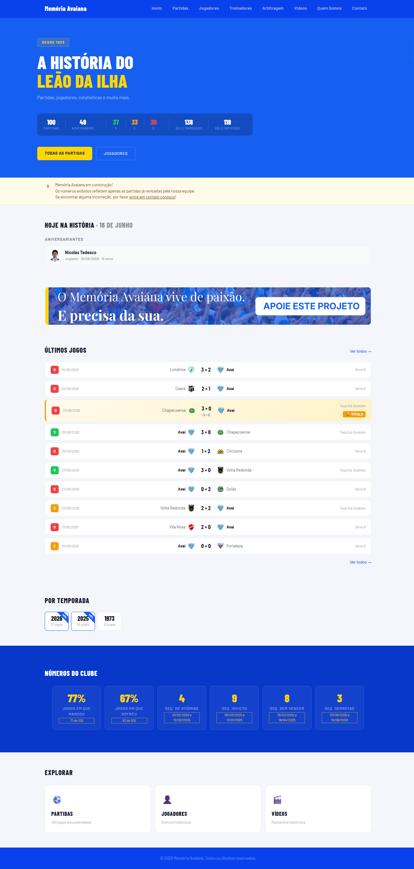 Personalised home page